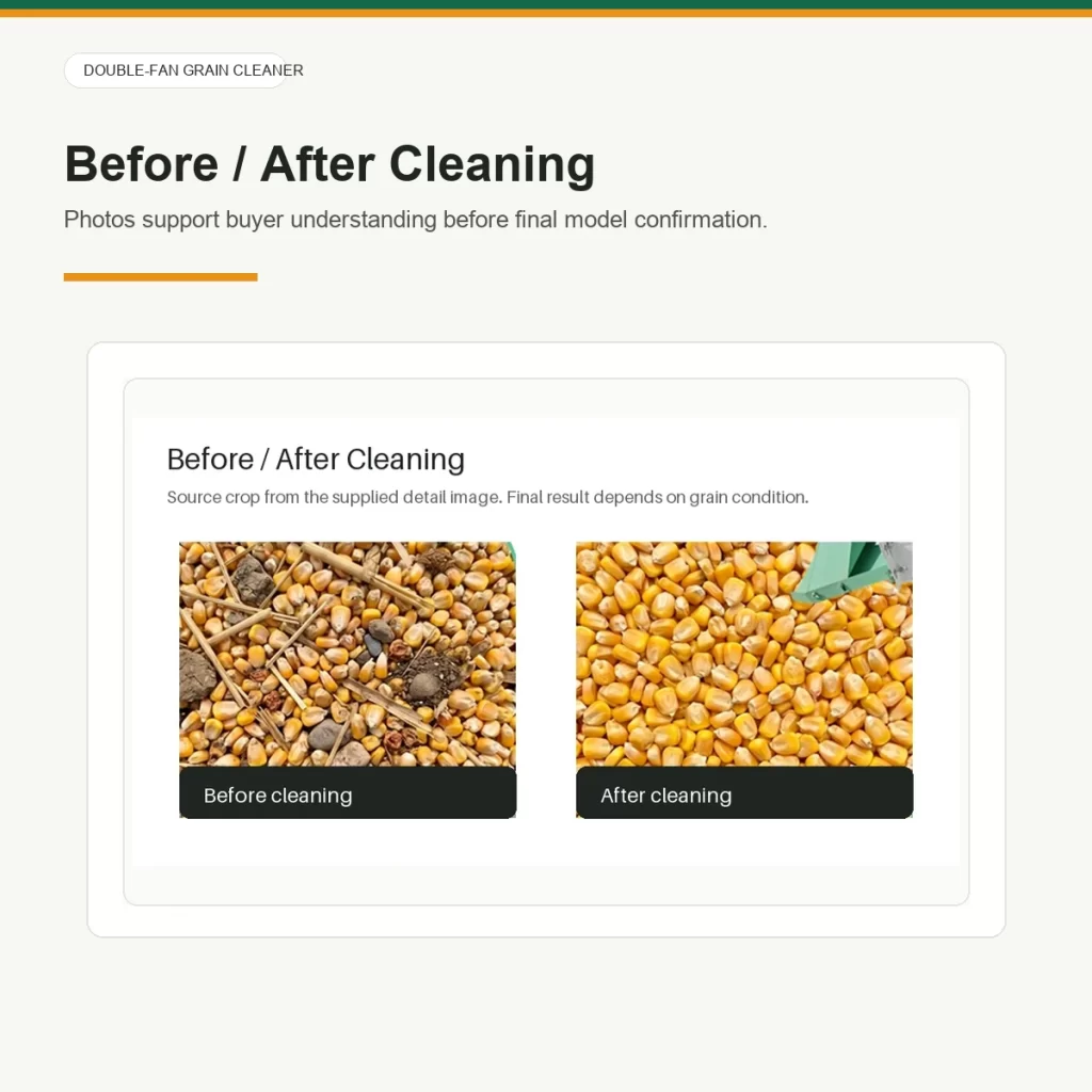 ai double fan grain cleaner grain cleaner before after kernels