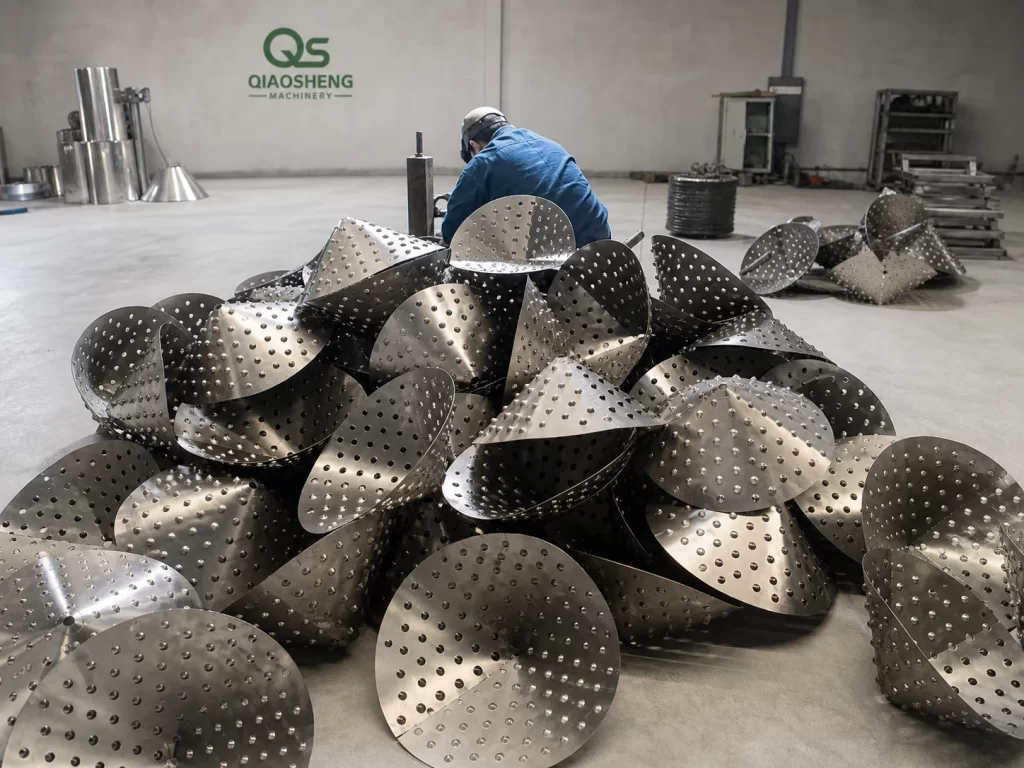 Vertical Feed Mixer perforated auger blades