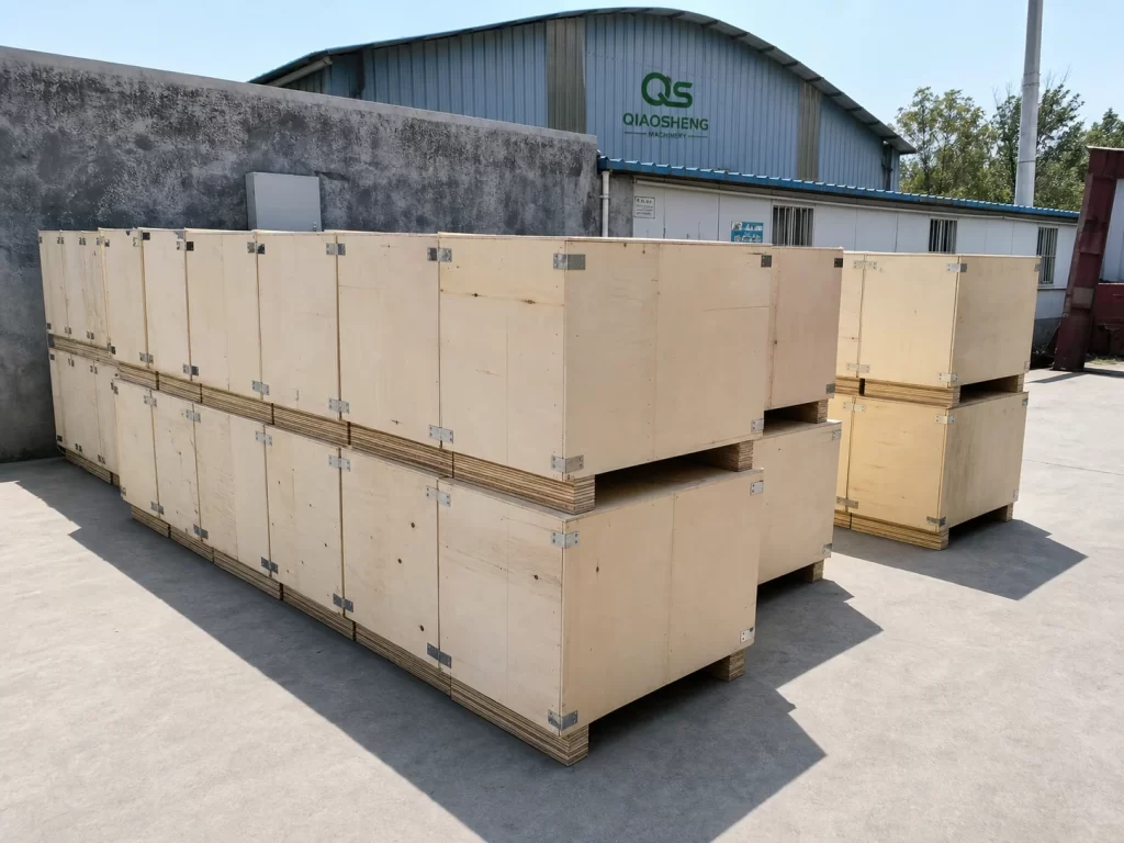 Vertical Feed Mixer wooden crate packing