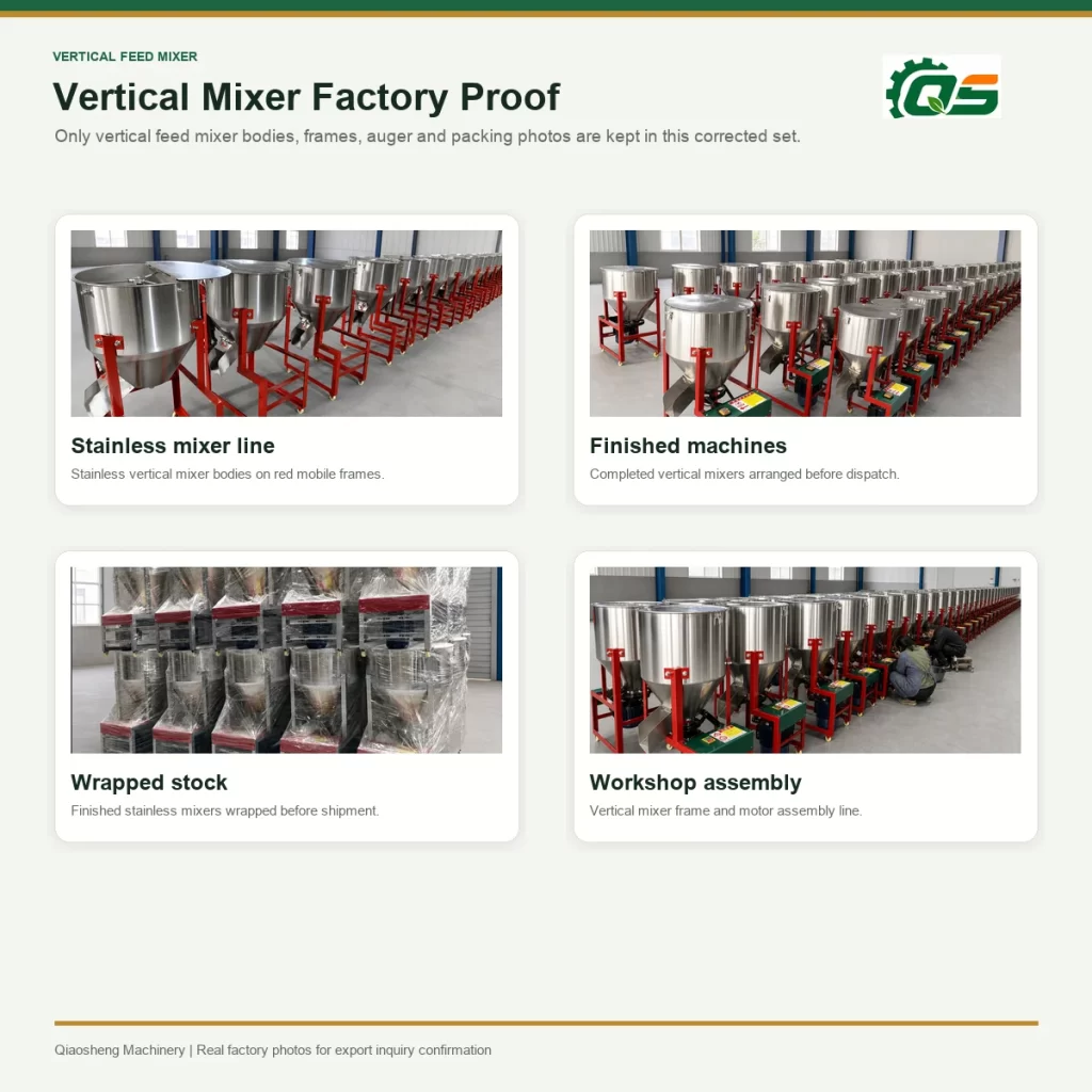Vertical Feed Mixer model range infographic