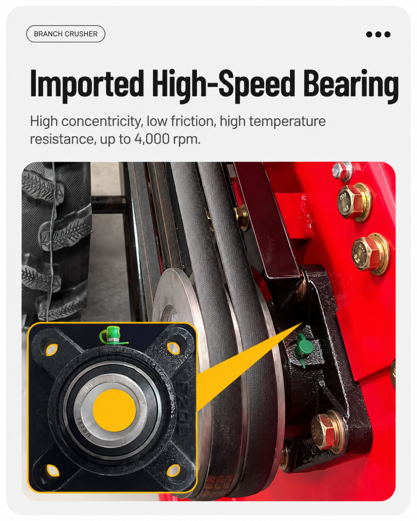 Heavy-Duty Branch Crusher high speed bearing detail