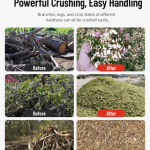 Heavy-Duty Branch Crusher before and after crushing