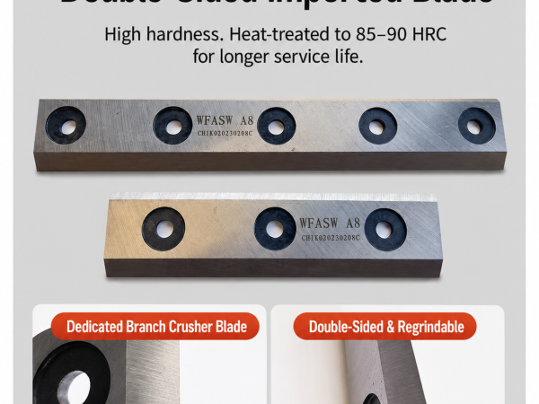 Heavy-Duty Branch Crusher double sided blade detail