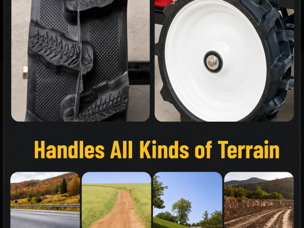 Heavy-Duty Branch Crusher terrain tires detail